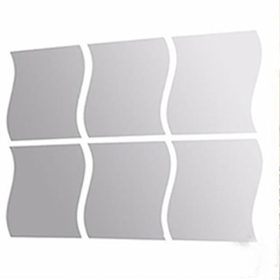 

6Pcs/Set DIY Removable Home Room Decor Plastic Mirror Wall Art Stickers Decals