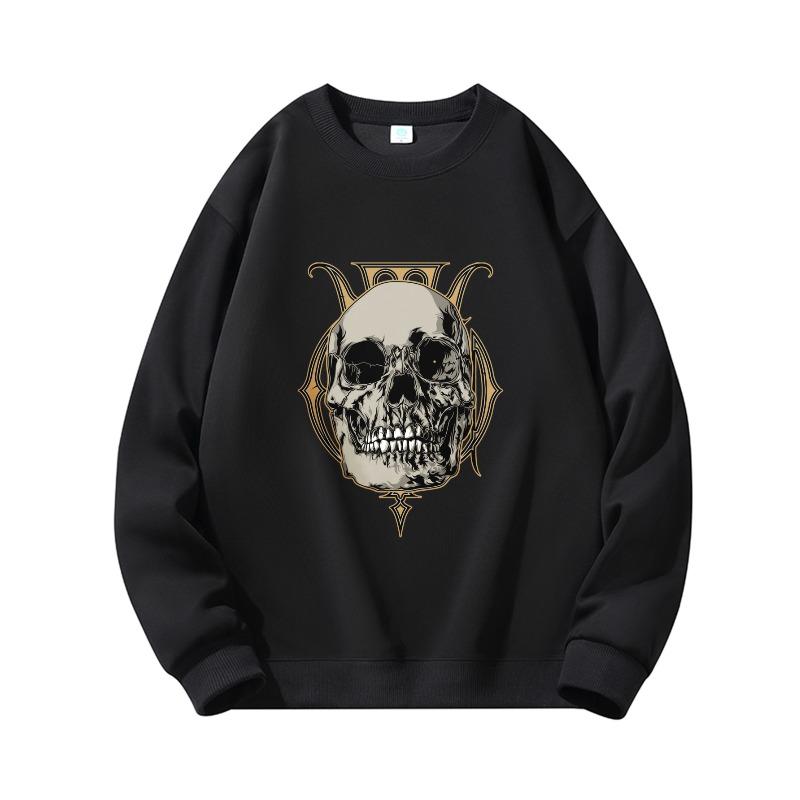 Men's American Streetwear Print Sweatshirt, Relaxed Fit Crewneck Pullover, Trendy Style