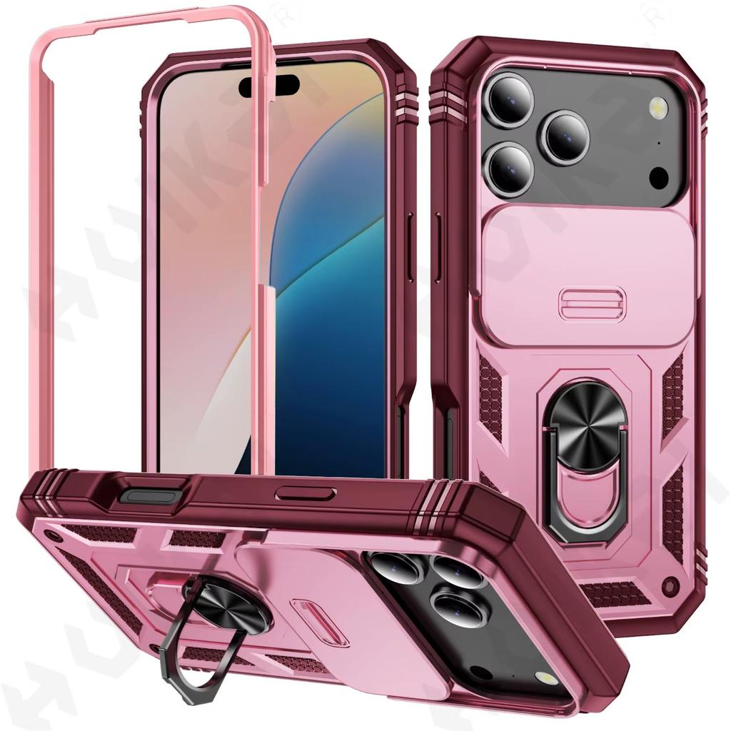 Ring Holder Cameara Protective Phone Case for Apple iPhone 17 Air 16 15 14 13 12 11 Pro Max XS XR Plus with Bumper Cover