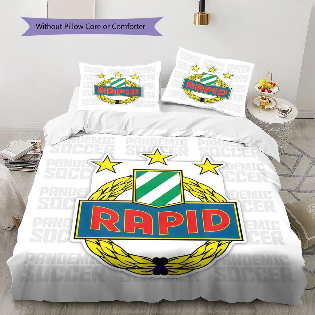 Rapid Vienna Pattern Bedding Home Decoration Birthday Gift ( 1 Duvet Cover + 2 Pillowcase, Without Core),fan Merchandise.