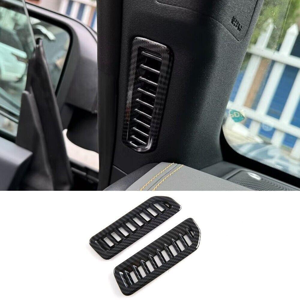 Carbon Fiber Look Front A Pillar A.C Vent Bezel Trim For Bronco 2021-2024