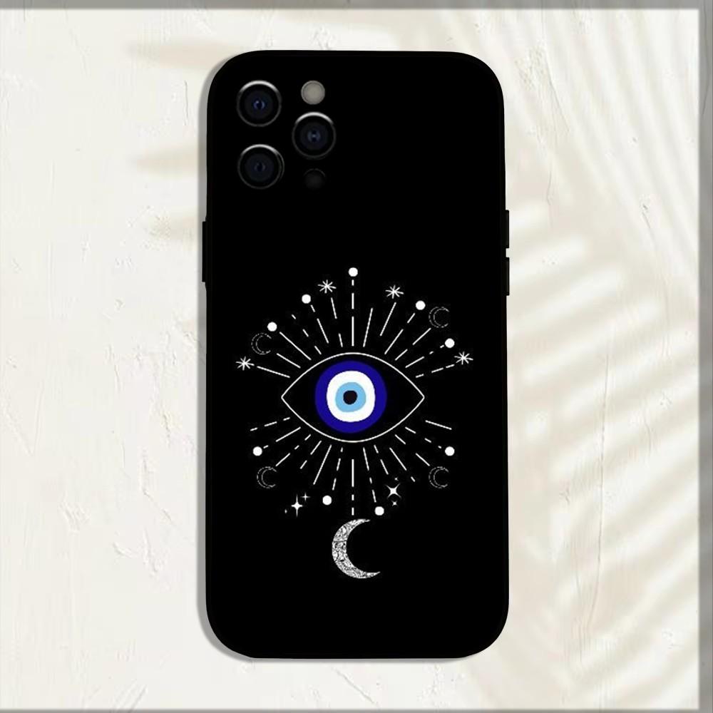 Turkish Lucky Blue Evil Eye Phone Case For iPhone 15,14,13,12,11,Pro,X,XS,Max,XR,Plus,Mini Soft Black Cover