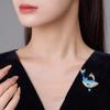 Blue Whale Brooch - High-end Elegant Enamel Brooch with Detailed Whale Playing in Water Design - Creative Inspiration Pin