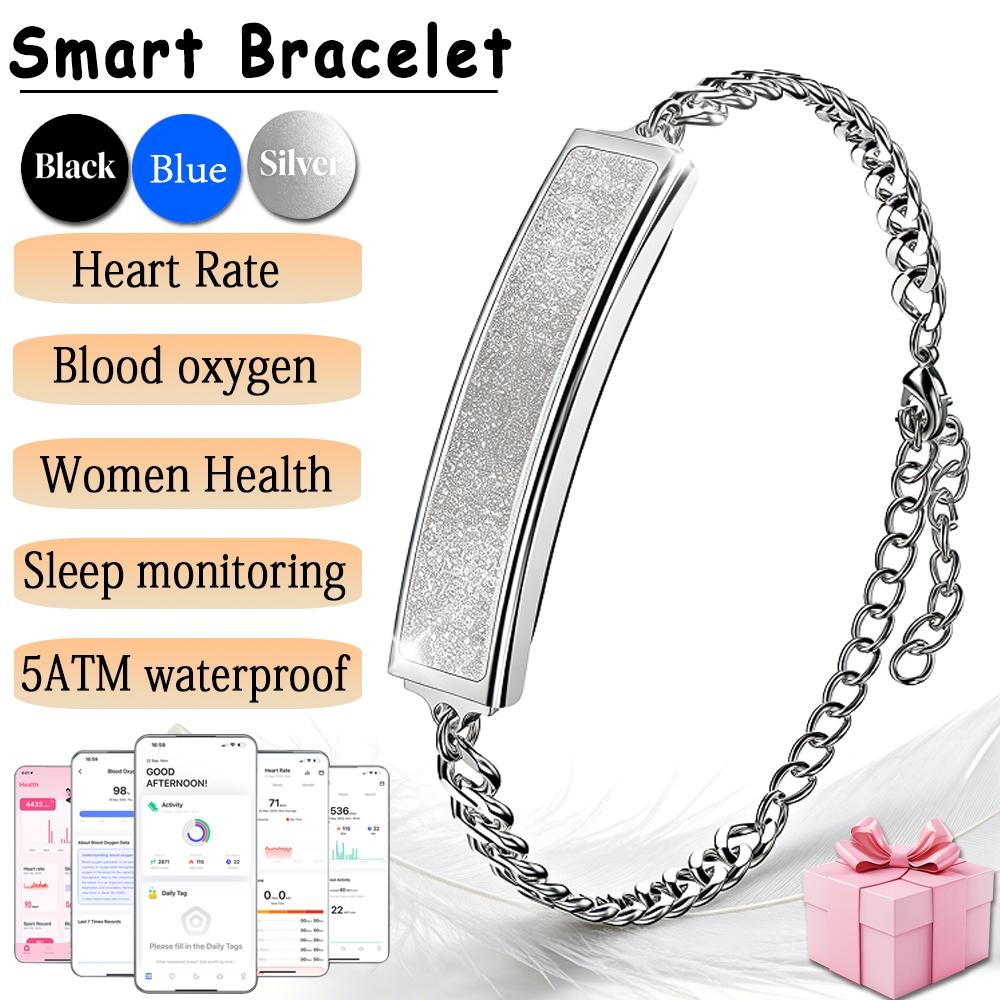 

New Lady Health Smart Watch Women Heart Rate Sleep Bracelet Waterproof Sports Smartwatch Stainless Steel Wristband Couple Gift
