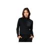 Anta Champion Series Comfortable Casual Simple Half High Neck Fleece Long Sleeve T-Shirt Women Tops Basic-Black 162510404-3