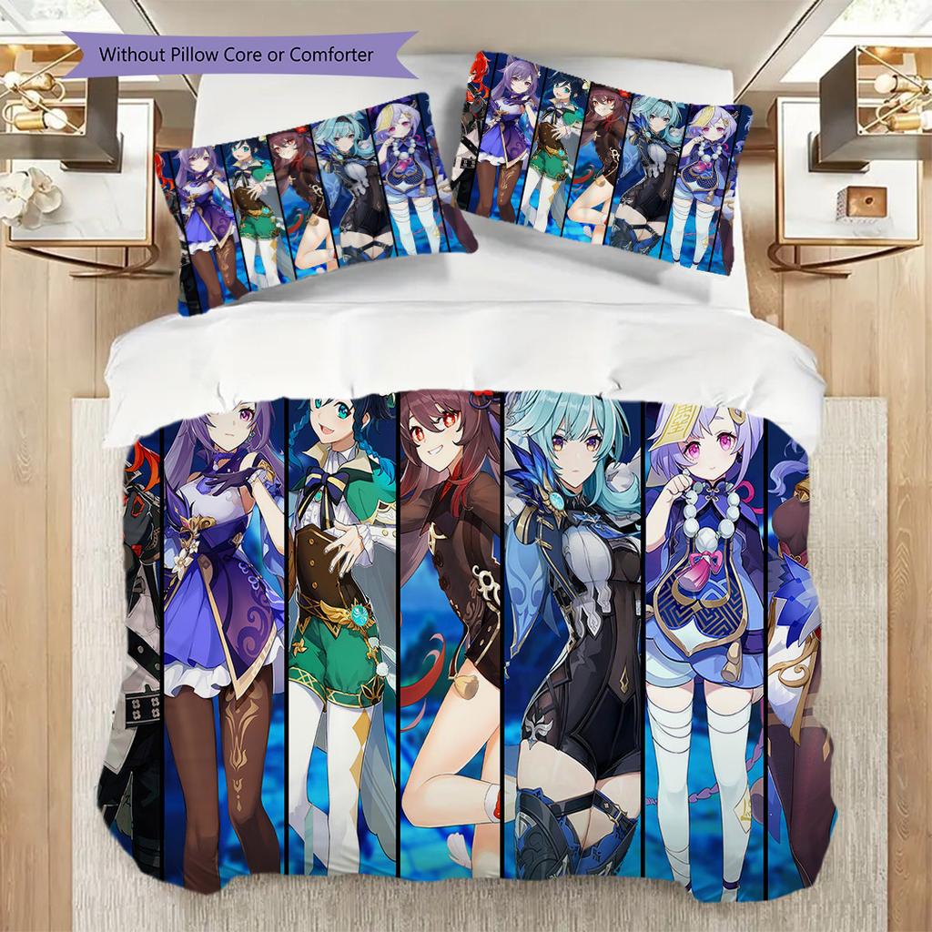 Genshin Impact Complete Character Visual Novel Bedding 1 Duvet Cover 2 Pillowcase Without Core Duvet Cover And Pillowcase