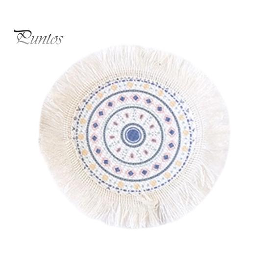 Descanso de Panela Antiderrapante para Cozinha, Jogo Americano Tecido de Algodão Estilo Boho, Jogo Americano de Mesa com Franjas de Borla para Pratos de Jantar, Jogo Americano Lavável a Quente, Suporte de Panela Resistente para Pratos Quentes,