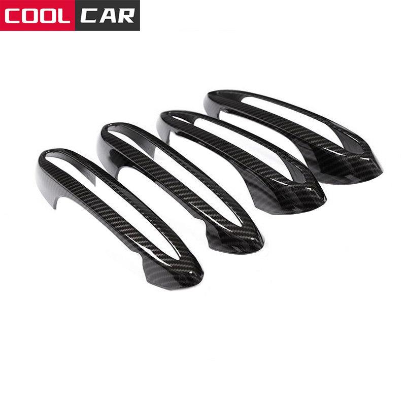 

Для BMW 5 серии 6GT G32 G30 2017- Цвет углеродного волокна Автомобильные наружные дверные ручки Украшение крышки Отделка Авто Внешняя ручка чёрный