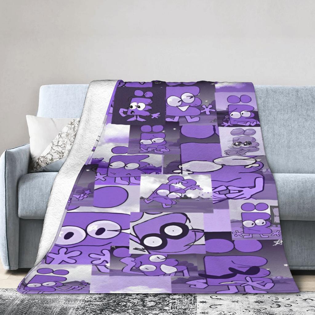 Purple Bfding Cartoon Knitted Blankets Flannel Bfdi Super Soft Throw Blanket for Bed Bed Rug