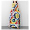DIMANAF 2026 Women Plus Size Summer Beach Lady Long Dress Clothing Vest Sleeveless Vintage Loose Oversize Maxi Print Sundress