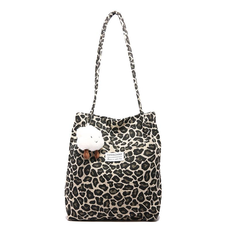 

Casual Commuting Large-capacity Bag Autumn New Suede Suede Leopard Print Shoulder Bag Portable Tote Bag No pendant хаки