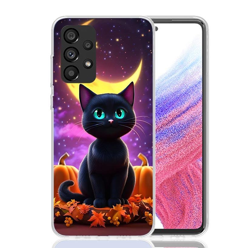 Kitten Cat Christmas Pumpkin Phone Case For Samsung Galaxy A13 A14 A15 A16 A53 A54 A55 A56 A33 A34 A35 A36 A23 A24 A25 A26 A05S