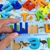 Russisches Alphabet Puzzlespiele Wörter Kinder Pädagogisch Lernend Vorschule Spielzeug Puzzle Holz Montessori Frühe Buchstaben Tafel für Kinder