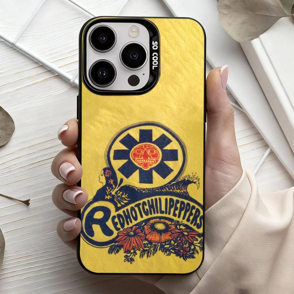 Unforgettable Red Hot Chili P-Peppers Bnd Phone Case For iPhone17,16,15,14,13,12,11 Plus,Pro Max Black Candy Silver Plated Cover