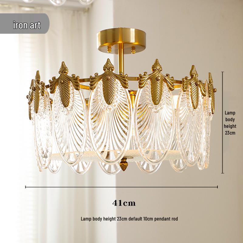 

Винтажная американская французская люстра из павлиньего стекла для спальни, столовой, гостиной, холла виллы Three-color Light