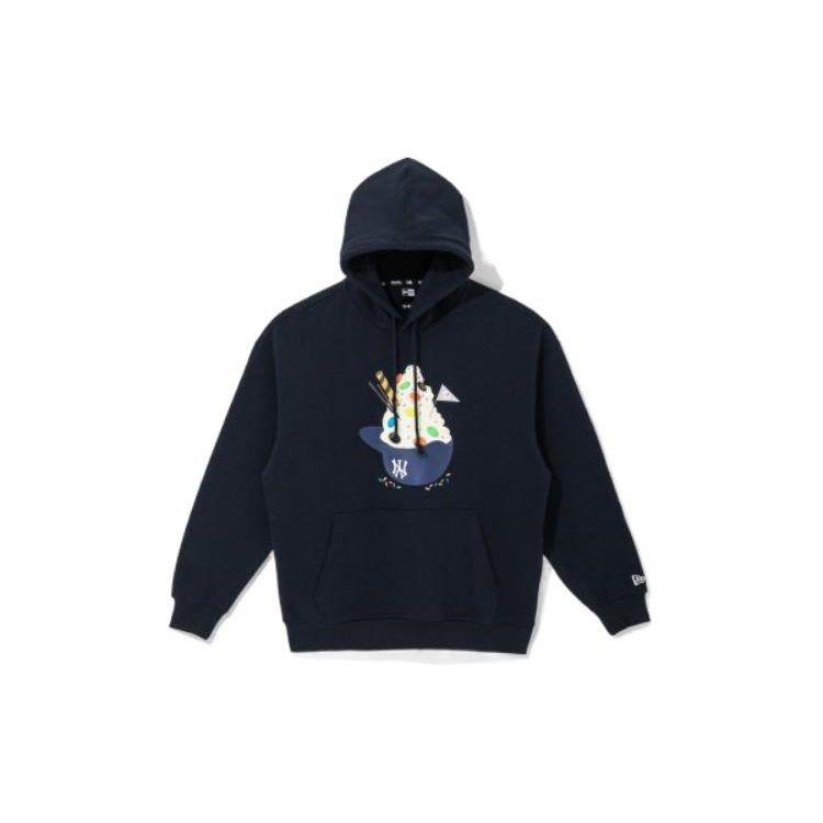 New Era SS22 MLB Series New York Yankees Cartoon Ice Cream Pattern Hoodie Unisex hoodies Blue 13086611
