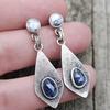 Eco-Friendly Handmade Irregular Blue Gemstone Earrings