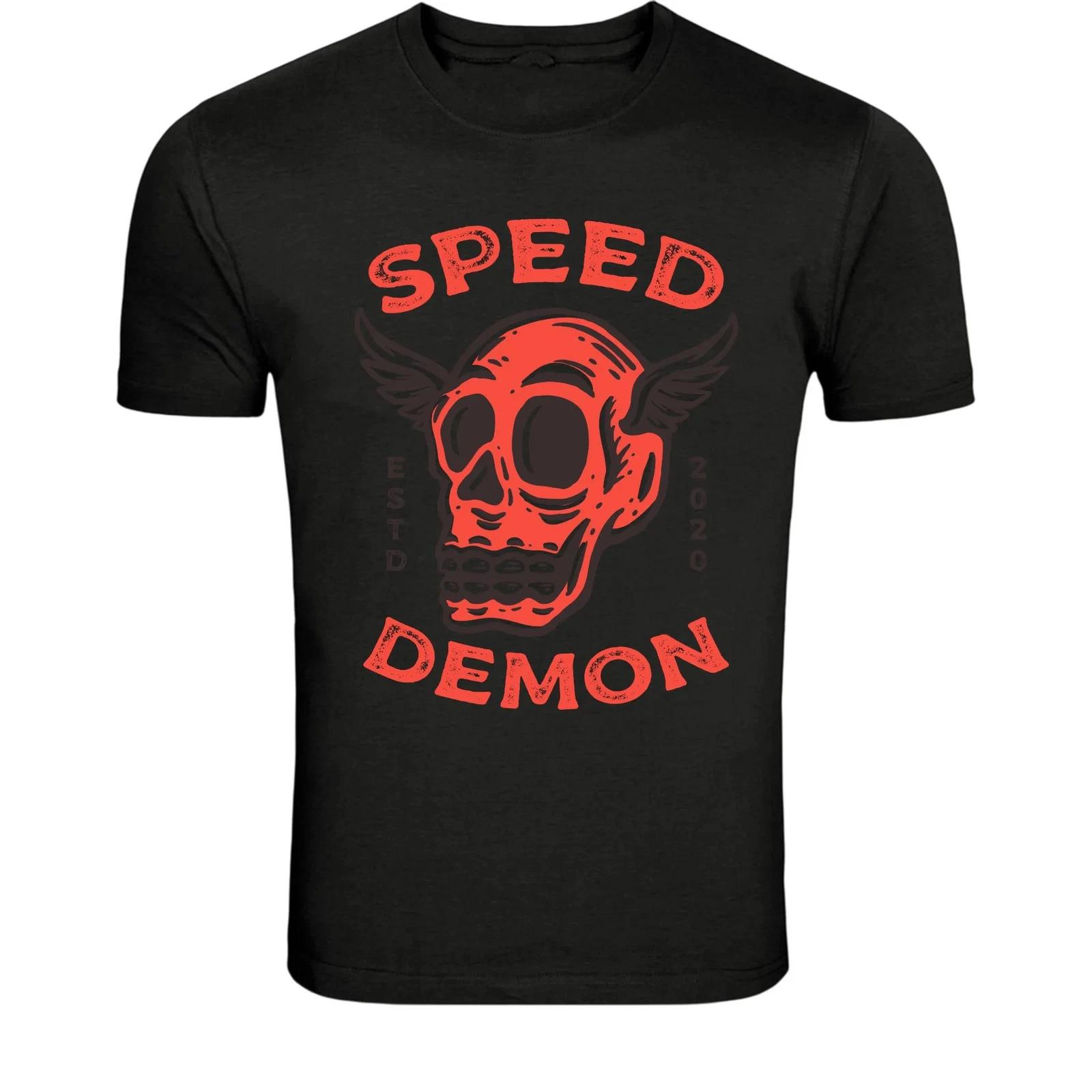 Speed Demon Skull T-Shirt - Vintage Racing Hot Rod Graphic Tee 2XL