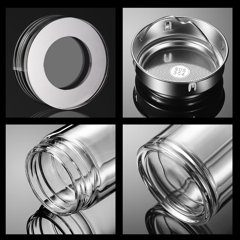 Double-Walled High Borosilicate Glass Cup, Heat Resistant Insulated Transparent Tea Cup.