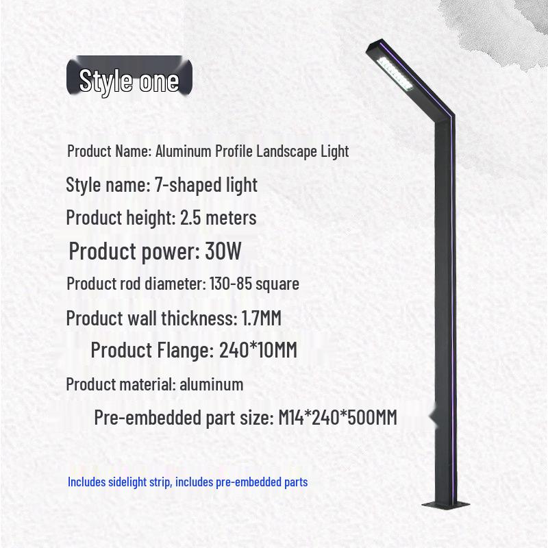 Solar Aluminum Garden Light: Modern Square Post for Outdoor Courtyard