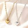 Minimalist 18K Gold Plated Heart Necklace for Women Hypoallergenic Stainless Steel Love Pendant Necklaces Daily Wear Jewelry