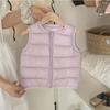 Gilet leggeri in cotone imbottiti di piuma per bambine, Gilet e panciotti per bambini, Gilet in cotone per bambini Autunno/Inverno