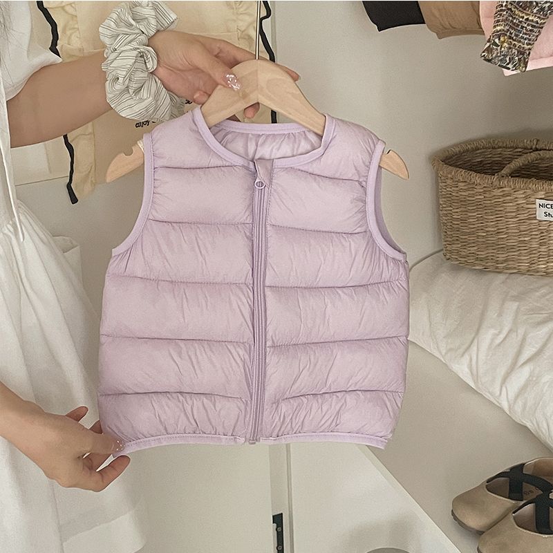 Gilet leggeri in cotone imbottiti di piuma per bambine, Gilet e panciotti per bambini, Gilet in cotone per bambini Autunno/Inverno