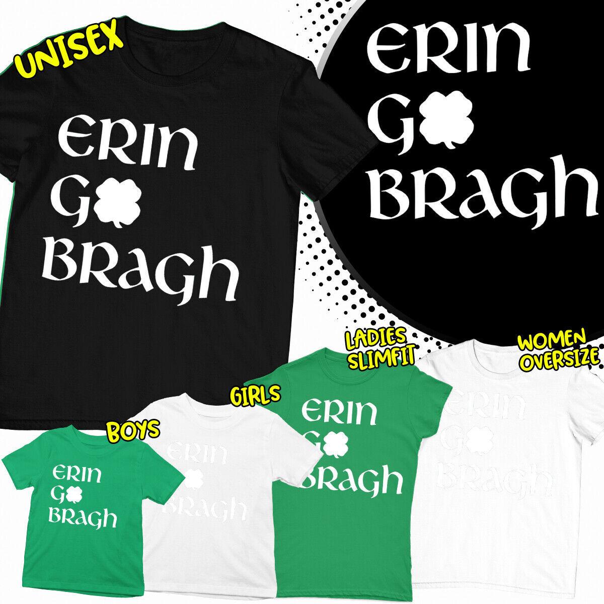 St Patricks Day Erin Go Bragh Irish Paddys Ireland 100% Cotton T-shirt Mens Tees Tops Tee Top #SPD 2XL