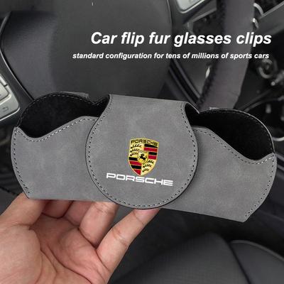 Car Glasses Case Sunglasses Storage Box Clip For Cayenne Panamera Macan 911 718 Taycan Boxster Cayman 918 Accessories