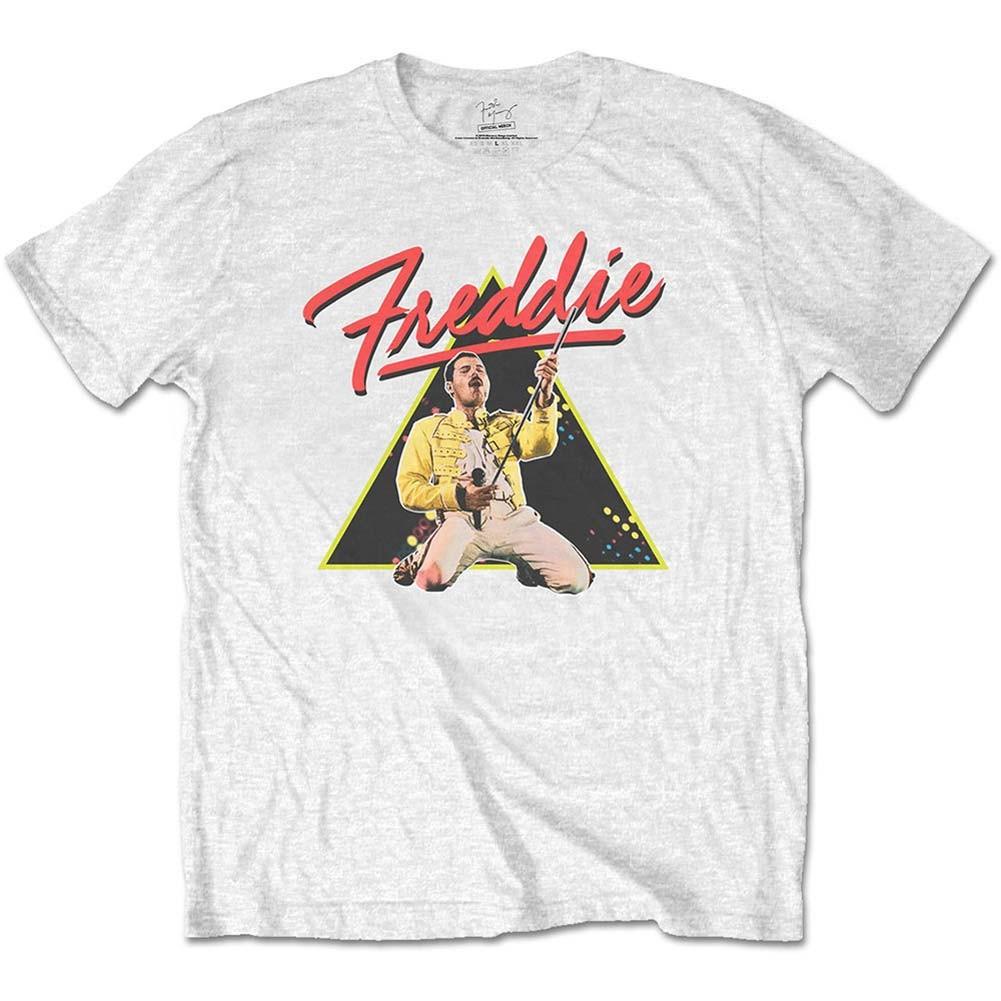 Men s Freddie Mercury Triangle Slim Fit T-shirt Medium White 4XL
