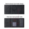 Higth End Businsee Sle Magnetic Folding Wallet Card Holder Leather Case for Magsafe IPhone 17 16 Samsung Huawei Stand Cover Bla