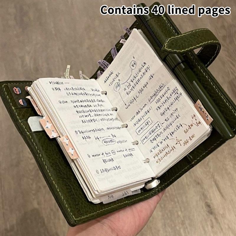 

Simple Retro Thickened Green Notebooks Portable Pocket Book Loose Leaf Notebook Blank Inner Page Notebook Office Supplies Gifts