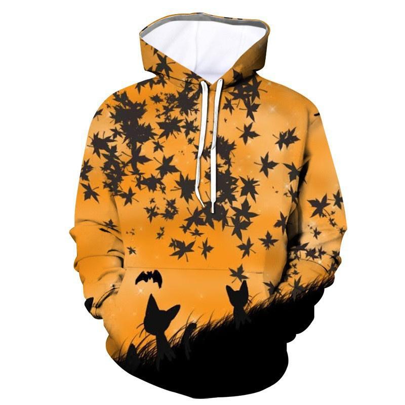 3D-gedruckte lustige Halloween-Hoodies für Herren Fledermaus-Kürbis-Grafik Pullover Lässige Kapuzen-Oversize-Tops Sweatshirts Lange Ärmel