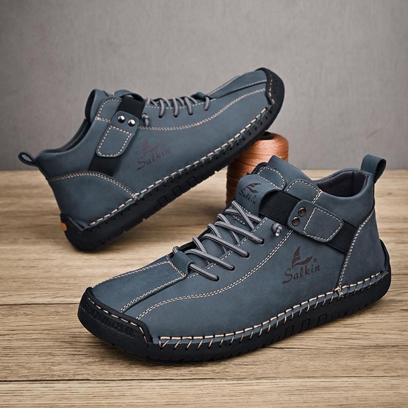 Fashion Mens British Style Leather Oxford Shoes Fashion Khaki Chelsea Boots Pointed -toe Men Ankle Boots High Top Shoe Man Hiking Shoes