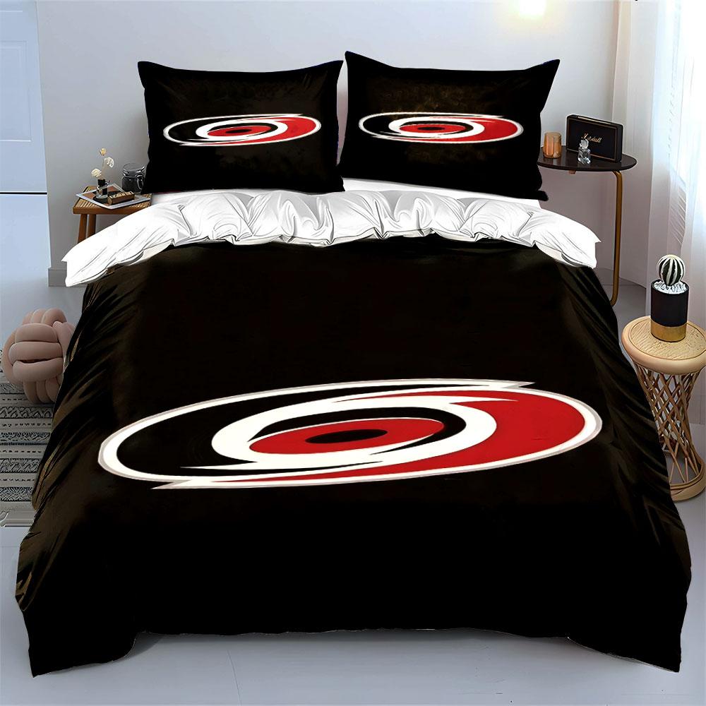 Red and Black Swirling Symbol Design Print Bedding Set Duvet Cover Pillowcases (1* Duvet Cover 2* Pillowcases Do Not Include Comforter)