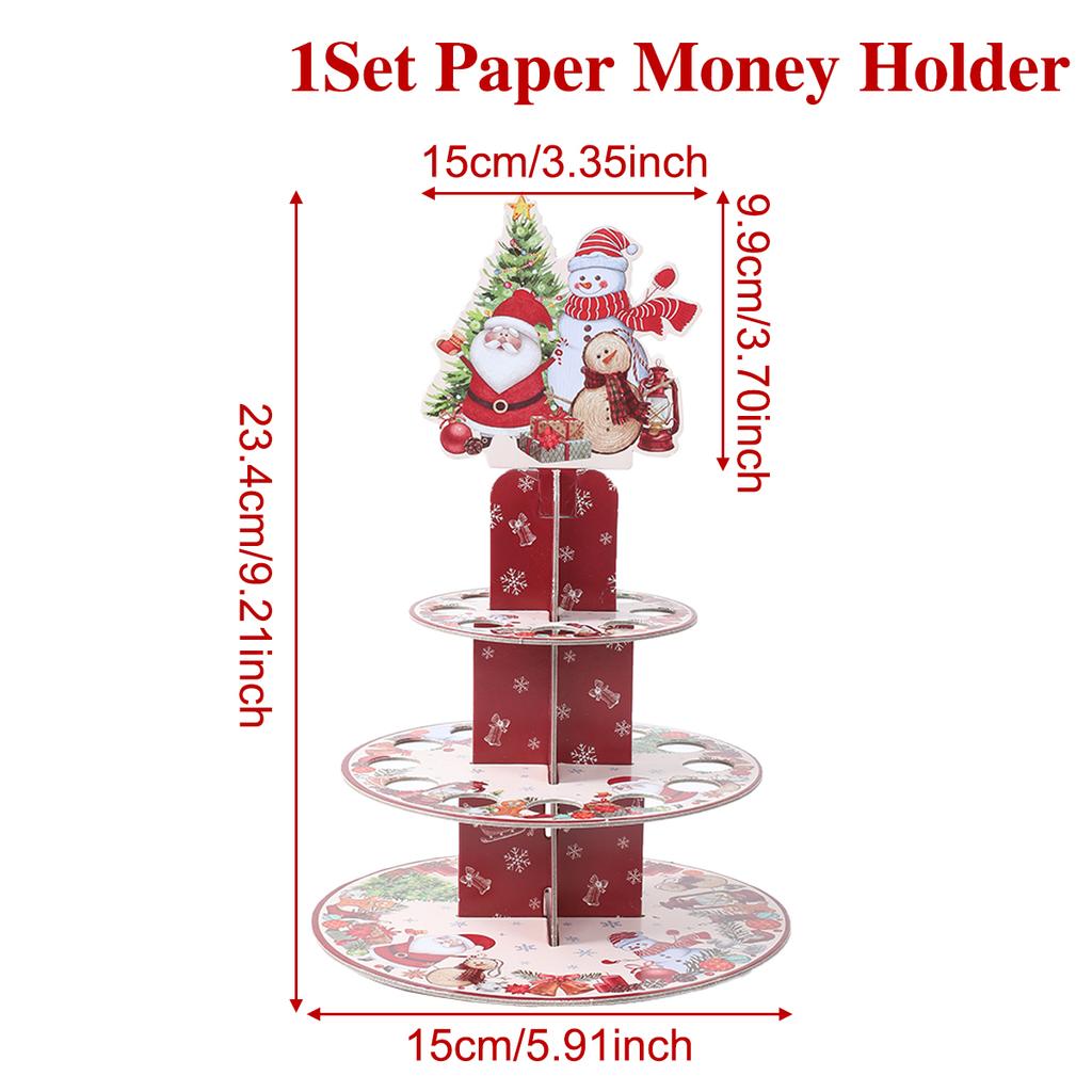 Christmas Paper Money Holder Merry Christmas Decor for Home 2025 Navidad Natal Noel Xmas Money Stand Ornament New Year Gift 2026
