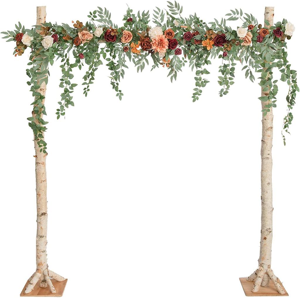 The Same Eucalyptus Leaf Rose Vine Simulation Flower Rose Eucalyptus Leaf Vine Wedding Three-Piece Wreath