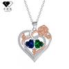 Rose Gold Heart Pendant Necklace Women Vintage Chic Crystal-Embellished Cross Chain Jewelry Gift