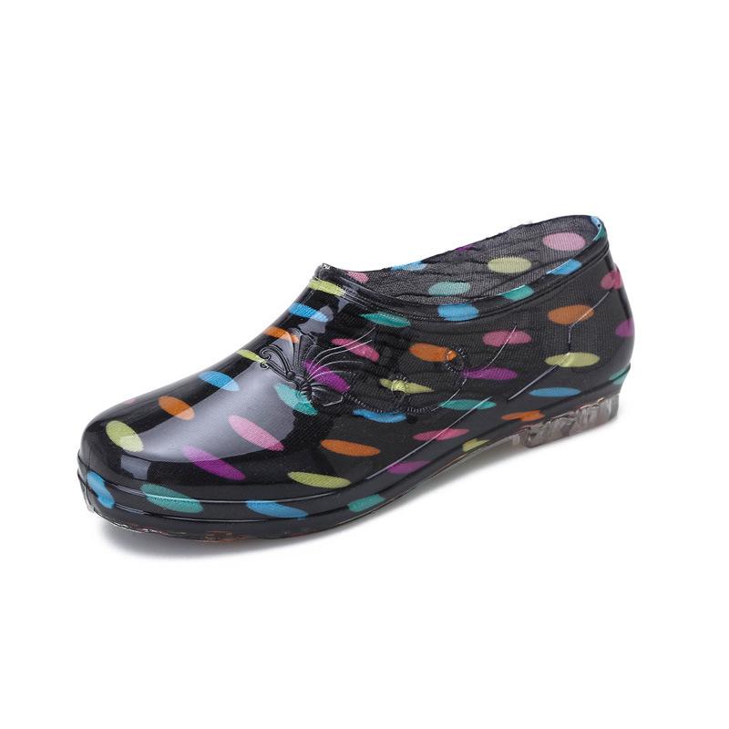 

Fashion cotton rain shoes female adult low-top non-slip velvet warm kitchen water shoes women s work rubber shoes overshoes winter 36