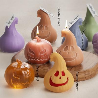 1/2 Stück Wütende Kürbis Duftkerze Silikonform Halloween Lachender Kürbis Aromatherapie Harzformen Heim Gipsformen