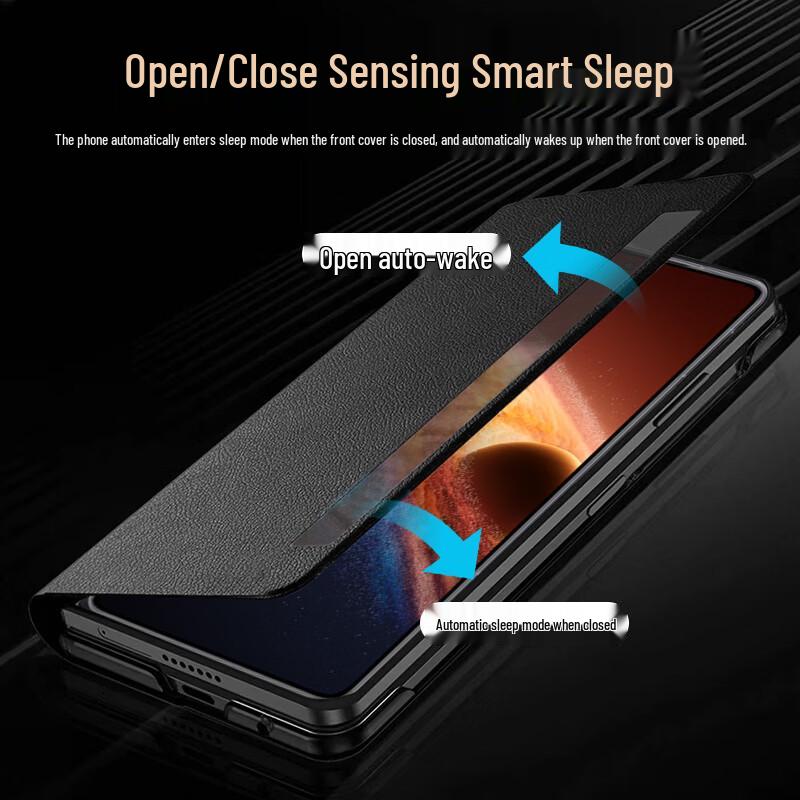KOOLIFE Echte Leder Smart Window Flip Case für Honor Magic V6