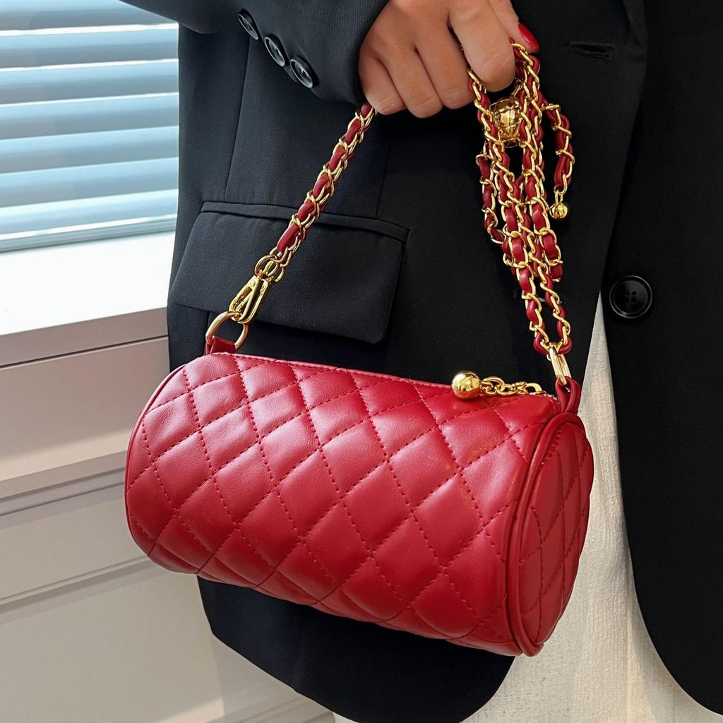 Frame This Year Popular Niche Bag Women 2025 Summer New Diamond Chain Bag Messenger Bag Internet Celebrity Cylinder Bag