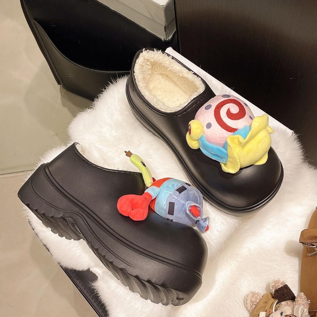 Cute Cartoon Comfortable Cotton Shoes Women's Small Height Increase Muffin Platform Cotton Shoes New In Autumn and Winter