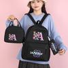 4Pcs/set 26 English Letter K-Pop Printed Backpack with Handbag Pencil Case for Teenager Student Boy Girl Schoolbag Bookbag Large Capacity Travel Bag