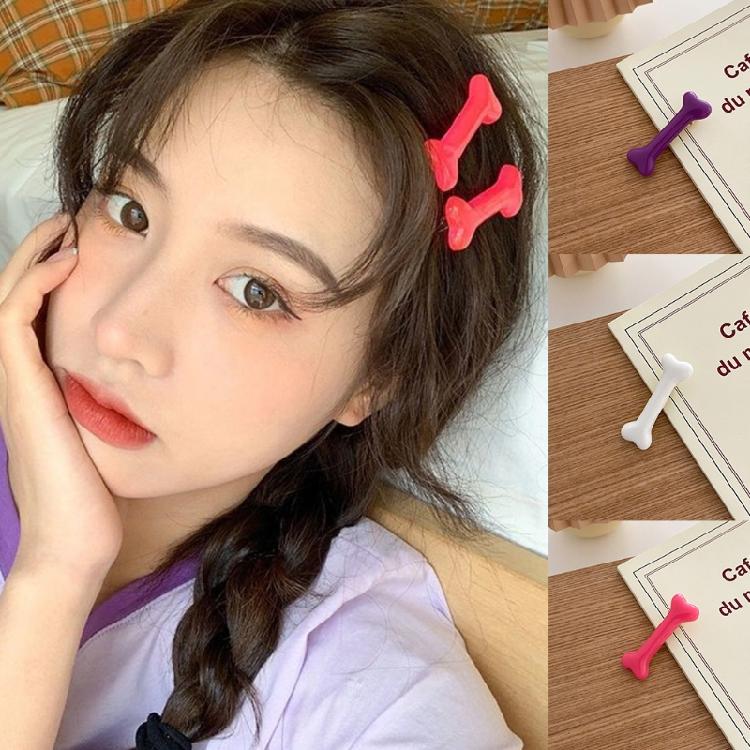 Dog Bone Hairpin Gothic Duckbill Side Clips Halloween Barrette Bangs Costume