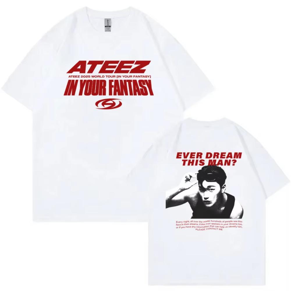 Fashion ATEEZ World Tour In Your Fantasy Ever Dream This Man T-shirt Men Women Korean Trend Kpop T Shirts Female Casual Tee