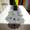 Dramatic Halloween Table Cover Runner, 18 X 72 Inch Gothic Black Lace Spider Hollow Web Pattern Runner for Kitchen Dinner Centerpiece, Party