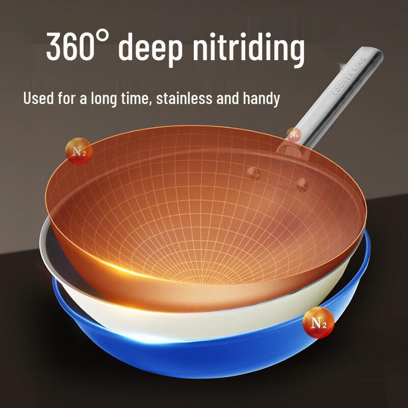 COOKER KING 30cm Uncoated Carbon Steel Wok