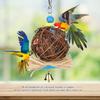 Bird Parrot Chewing Toy Natural Rattan Ball Toys for Small Birds with Paper Strips