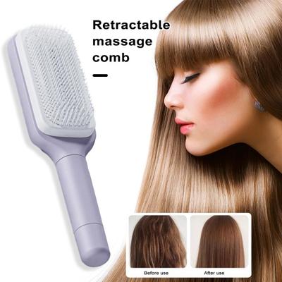 Detangling Hair Brush Retractable Soft Bristles Rotatable Handle Scalp Massage Women Girls Wet Dry Long Curly Fluffy Hair Styling Comb